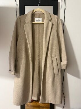 stradivarius Taupe Open-Front Trench Coat